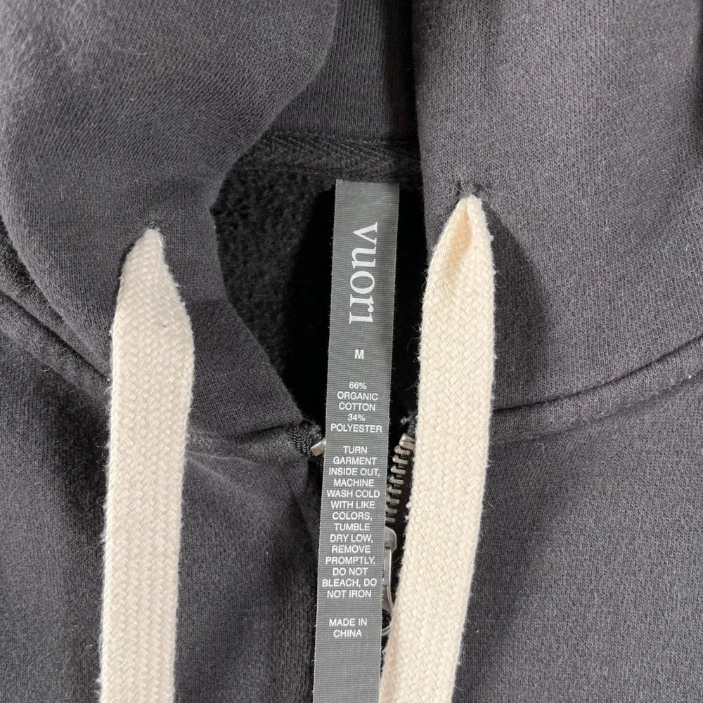 Vuori Womens Dark Gray Restore Full Zip Hoodie Organic Cotton Fleece Size Medium - Picture 3 of 10